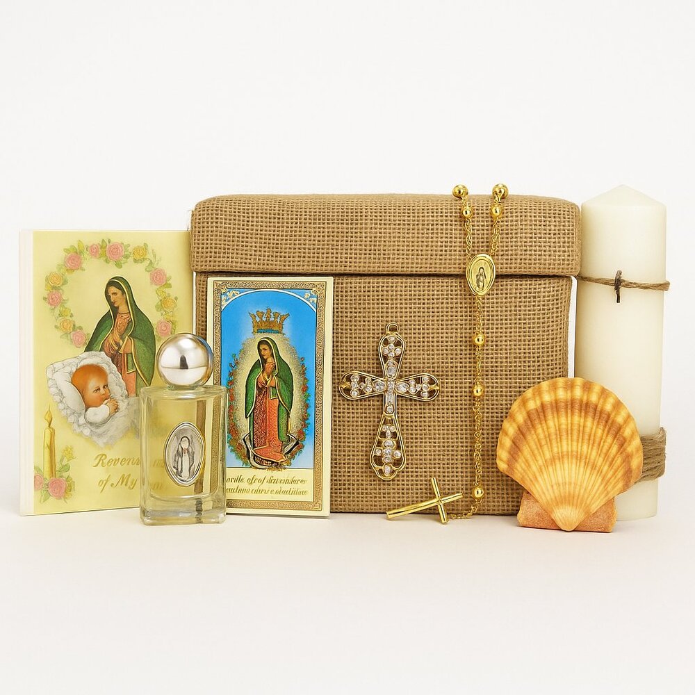 All in One Virgin Mary Boxset Keepsake - Religious Gift - 7 Pieces
